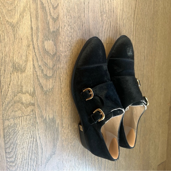 Sam Edelman woman’s black Balfour Real Fur Hair Double Buckle loafer - Picture 12 of 15